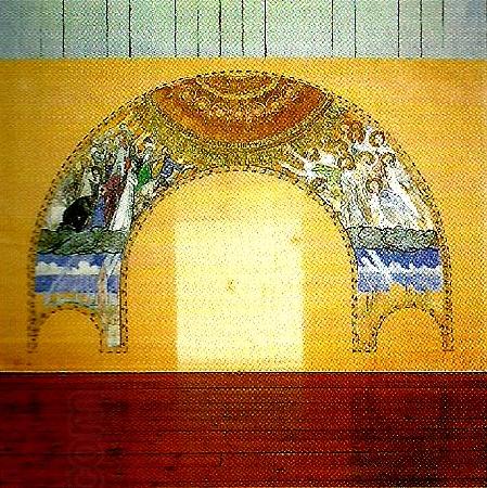 Carl Larsson skiss till vaggmalning troligen ostra vaggen, avsedd for uppenbarelsekyrkan i saltsjobaden China oil painting art